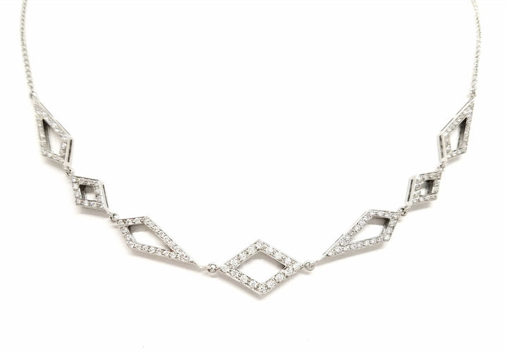 Collier Collier Or blanc Diamant 58 Facettes 578815RV