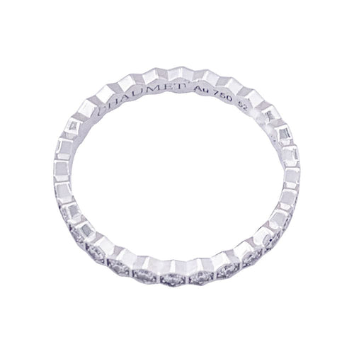 Bague 52 Alliance Chaumet "Bee my Love" or blanc, diamants. 58 Facettes 33481