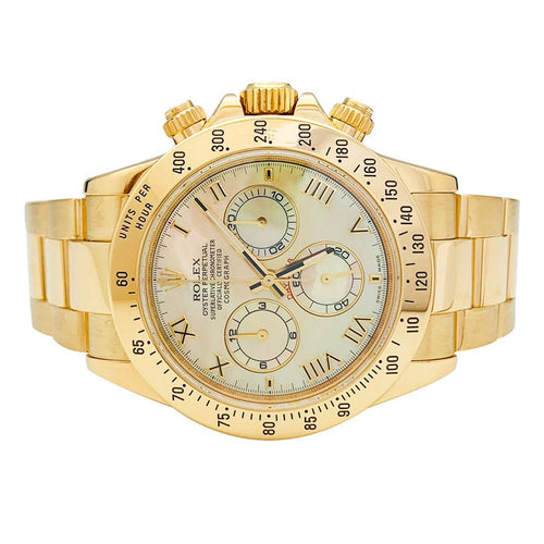 Montre Montre Rolex, modèle "Oyster Perpetual Cosmograph Daytona", en or jaune et nacre. 58 Facettes 30992