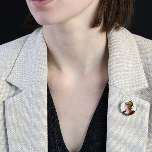 Broche Broche ancienne émail habillé 58 Facettes 21-320