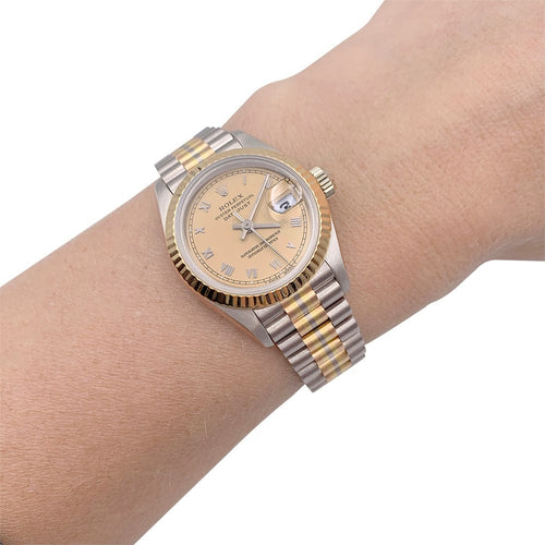 Montre Montre Rolex, "Oyster Perpetual Datejust Tridor", trois ors. 58 Facettes 32409