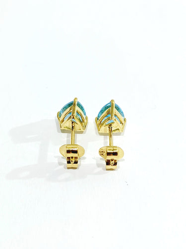 Boucles d'oreilles Paire de boucles d'oreilles or et topaze bleue 58 Facettes