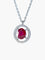 Collier CHAINE OR BLANC - PENDENTIF RUBIS/DIAMANTS 58 Facettes 449 50008