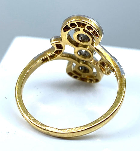 Bague 51 Bague  or diamants vers 1900 58 Facettes AB178