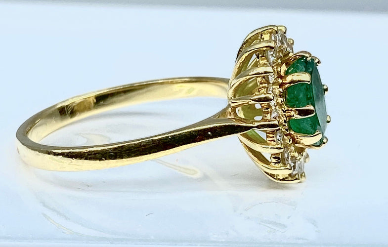 Bague Bague marguerite émeraude diamants 58 Facettes AB181