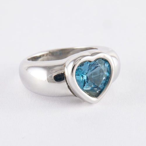 Bague Bague Piaget, "Coeur", or blanc et topaze. 58 Facettes