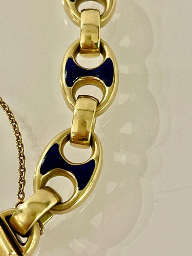 Bracelet Bracelet Or Et émail Bleu 58 Facettes 868150