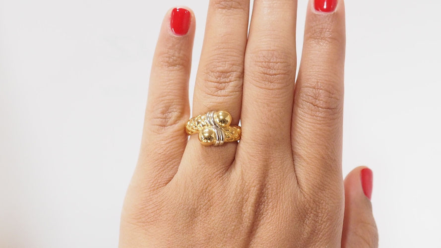 Bague 53 Bague Toi & Moi en Or Jaune & Blanc 58 Facettes 13665