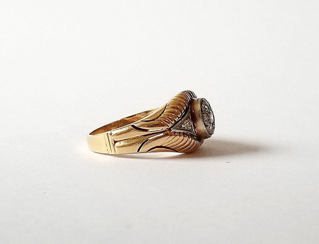 Bague 54 Bague Or Jaune et diamants 58 Facettes