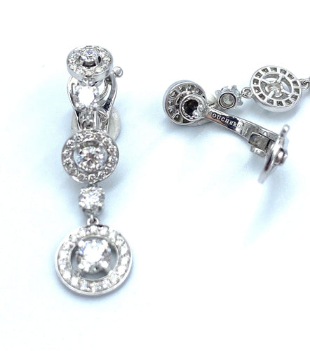 Boucles d'oreilles Boucheron. Collection Ava Round. Boucles d’oreilles or blanc et diamants. 58 Facettes
