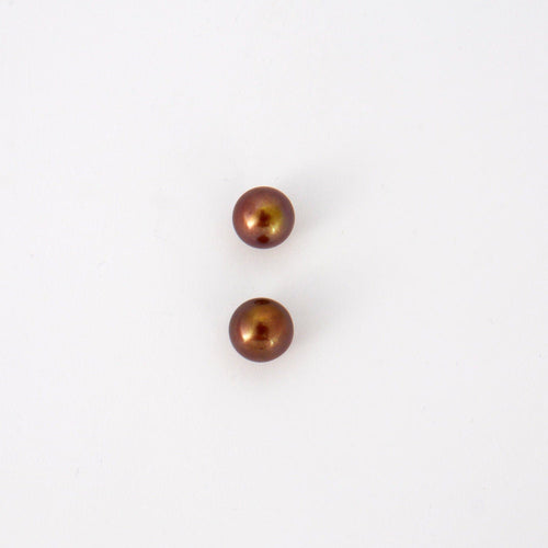 Boucles d'oreilles Puces d'oreilles perles chocolat 58 Facettes