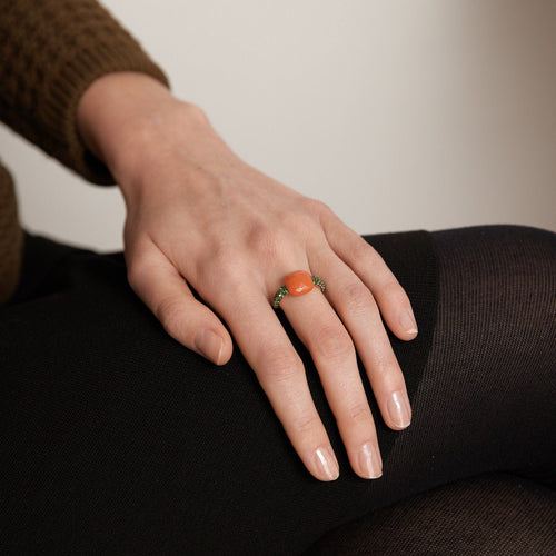Bague 52 POMELLATO - Bague Capri Corail Tsavorites 58 Facettes