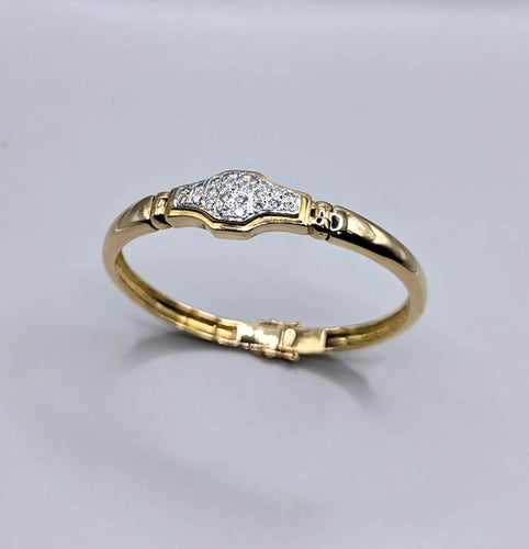 Bracelet Bracelet jonc or jaune et diamants 58 Facettes