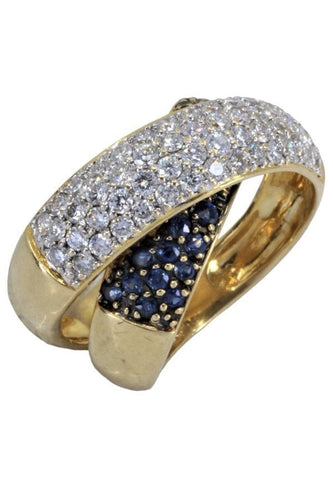 Bague BAGUE ENTRELACÉE SAPHIRS ET DIAMANTS 58 Facettes 057011