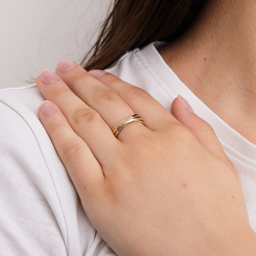 Bague Bague Or jaune, blanc & rose 58 Facettes