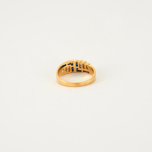 Bague 54 Bague Saphirs calibrés Diamants 58 Facettes EL2-81