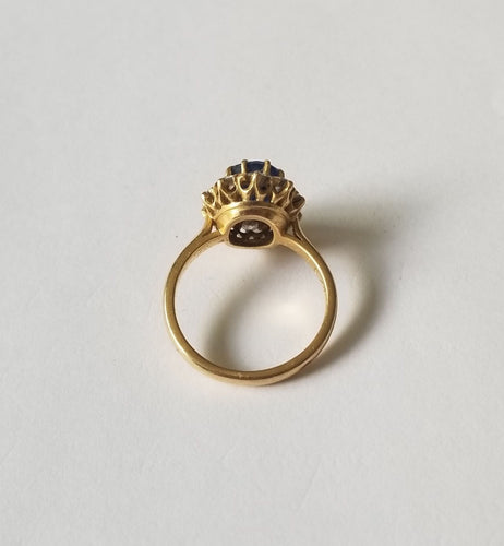 Bague 52 Bague Pompadour Or jaune Saphir Diamants 58 Facettes