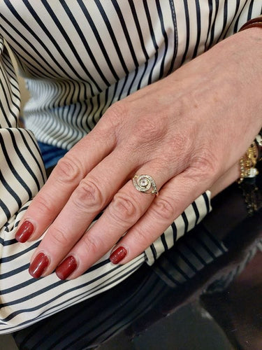 Bague Bague tourbillon diamants, Art Nouveau 58 Facettes 061671