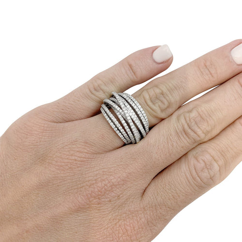 Bague 53 Bague Messika "Meli-Melo" en or blanc et diamants. 58 Facettes 31075