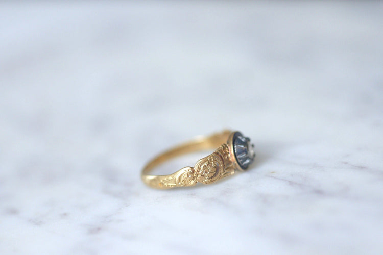 Bague Bague jonc émaillée en or et diamant 58 Facettes