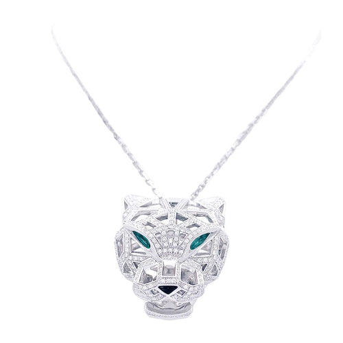 Collier Collier Cartier, Panthère de Cartier, or blanc, diamants. 58 Facettes 32528