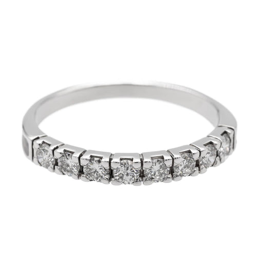 Bague 55 Bague Demi alliance Or blanc Diamant 58 Facettes 2601751CN