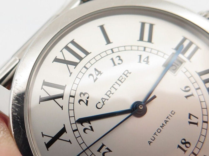 Montre montre CARTIER ronde solo 3802 w6701011 42mm acier automatique boite 58 Facettes 253086