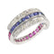 Bague 54 Alliance, rubis, saphirs, diamant 58 Facettes 22350-0261