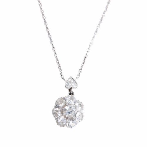 Collier COLLIER FLEUR OR, PLATINE & DIAMANTS 58 Facettes BO/220123