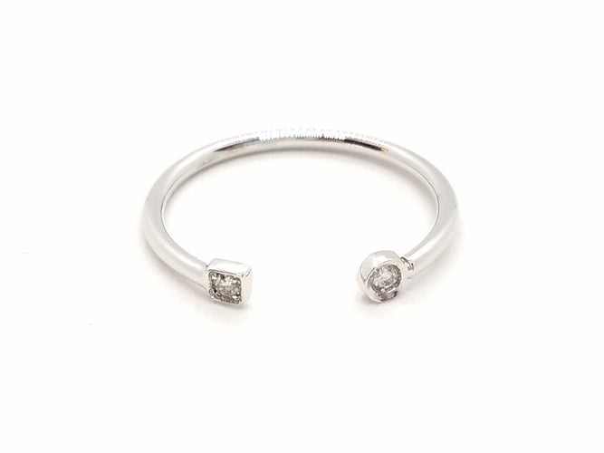Bague 54 Bague Toi et Moi Or blanc Diamant 58 Facettes 579284RV