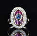 Bague 54 Bague rubis saphirs diamants style art déco 58 Facettes 22-119