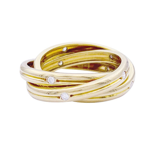Bague 54 Bague Cartier, "Constellation", or jaune et diamants. 58 Facettes 33038