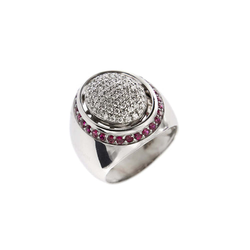 Bague 48 Bague Chevalière diamants et rubis 58 Facettes 31149