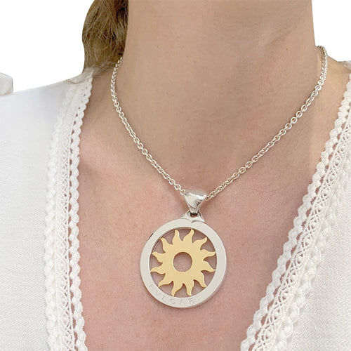Collier Collier Bulgari, "Tondo Sun", deux ors, acier. 58 Facettes 32797