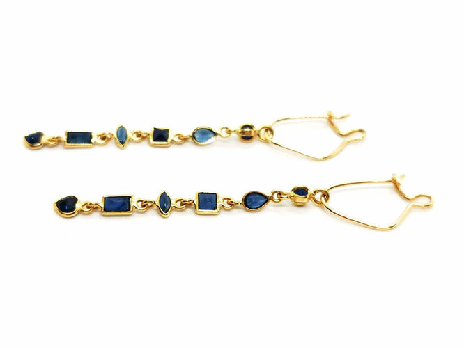 Boucles d'oreilles Boucles d'oreilles Or jaune Saphir 58 Facettes 1883905CN