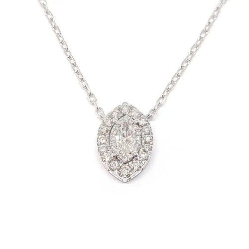 Collier Collier marquise diamants or blanc 58 Facettes