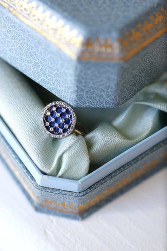 Bague Bague damier, émail, et diamants 58 Facettes