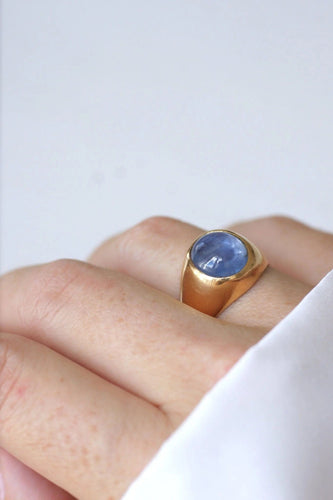 Bague Bague jonc or jaune et saphir étoilé 58 Facettes