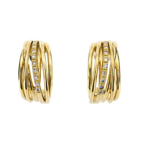 Boucles d'oreilles Boucles d'oreilles créoles Or jaune Diamants 58 Facettes 27191