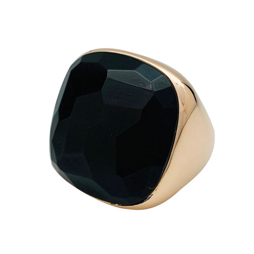 Bague 54 Bague Pomellato en or rose modèle "Victoria", jais. 58 Facettes 32341