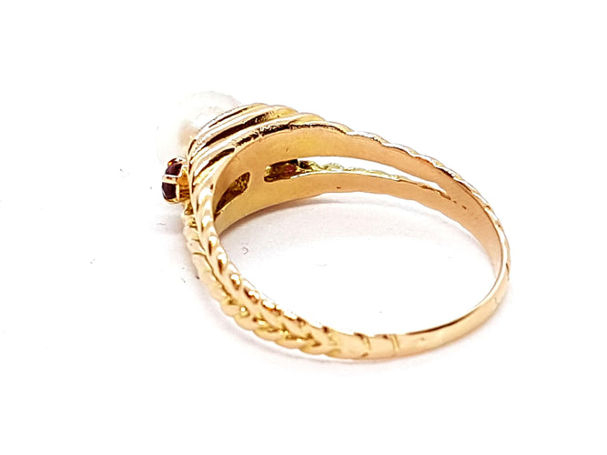 Bague 56 Bague Or jaune Perle 58 Facettes 00320CN