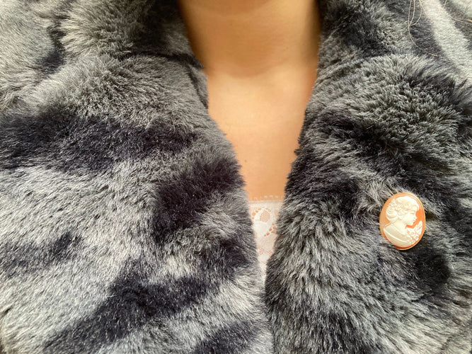 Pendentif Pendentif-Broche Or jaune Camée sur Agate 58 Facettes BO/230089