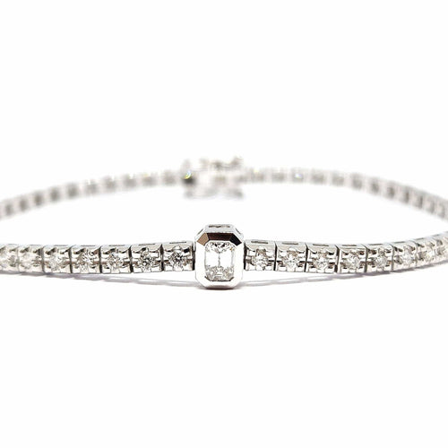 Bracelet Bracelet rivière en Or blanc &  diamants 58 Facettes