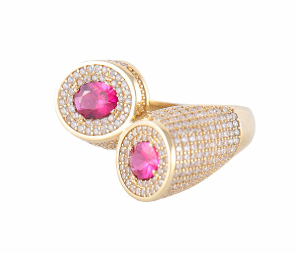 Bague BAGUE "ETREINTE" OR & ZIRCONIUMS 58 Facettes BO/220090