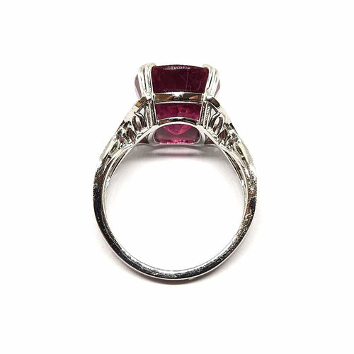 Bague Bague en Or blanc, rubellite & diamants 58 Facettes