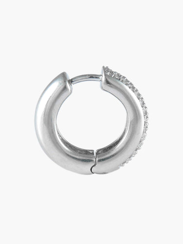 Boucles d'oreilles Diamants / Or Blanc BOUCLES D'OREILLES "CRÉOLES" OR BLANC & DIAMANTS 58 Facettes BO/220005