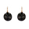 Boucles d'oreilles Dormeuses anciennes or verre noir trèfle 58 Facettes CVBO11