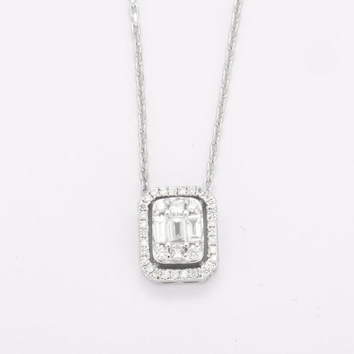 Collier Collier en or blanc et diamants 58 Facettes