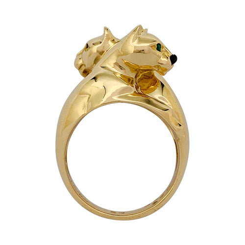 Bague 53 Bague Cartier, "Kozra", en or jaune, émeraude, onyx. 58 Facettes 31946