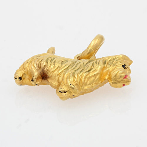 Pendentif Breloque ancienne or chien 58 Facettes 18-108A